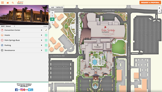 Palm Springs Convention Center Unveils Concept3D Interactive 3D Map   Palm Springs CC 3D Map 